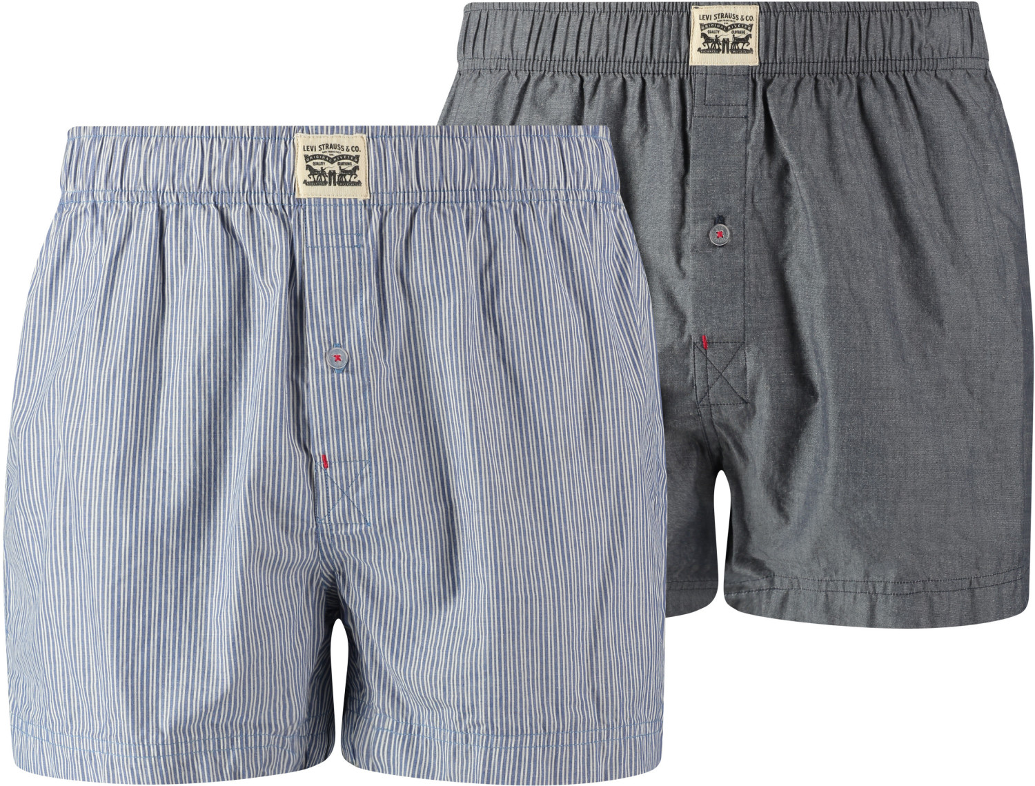 Levi's 300LS Striped Chambray Woven Boxer 2-Pack grey (971010001-7380)