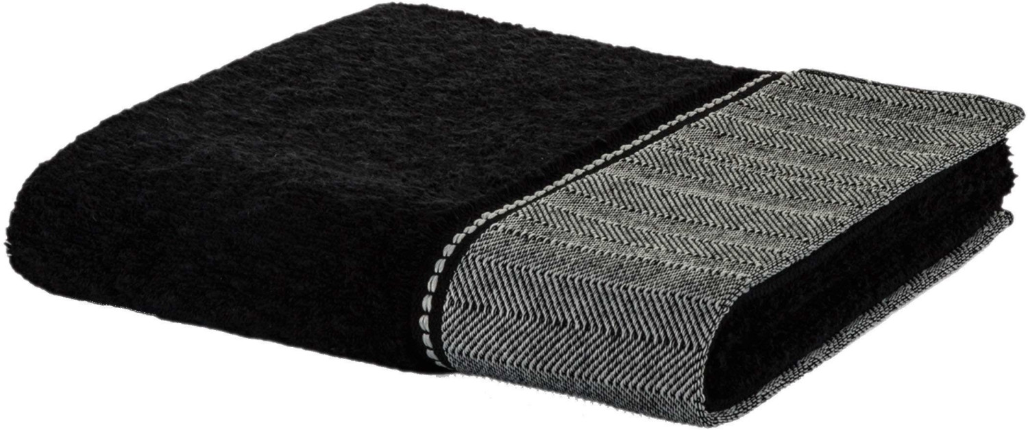 Möve Brooklyn Uni Fischgrat 80x150cm Black