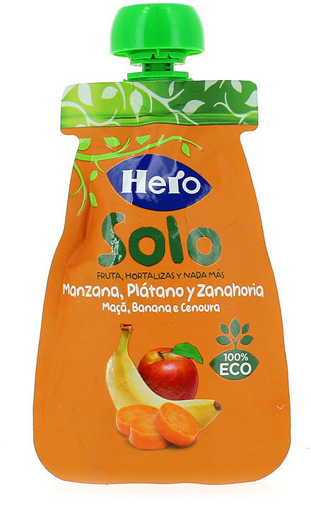 HERO BABY MANZANA Y PLATANO 1 BOLSA 100 G