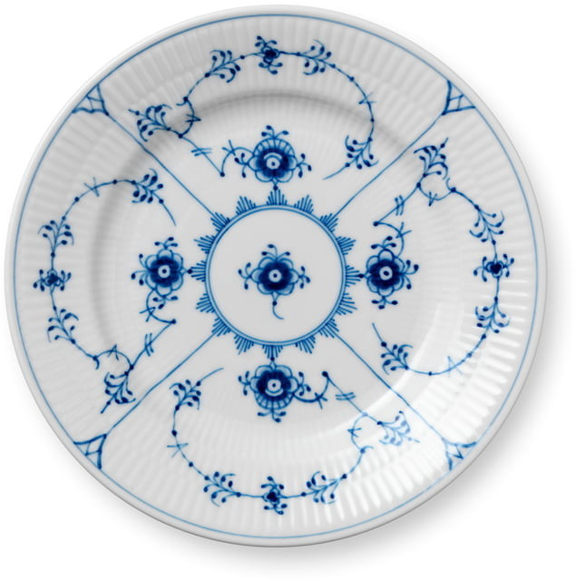 Royal Copenhagen Musselmalet Plate Blue Ribbed (17 cm)