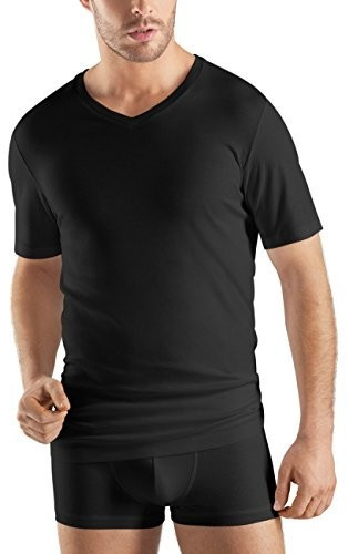 Hanro V-Shirt 1/2 Arm Sea Island Cotton black (073173-0019)