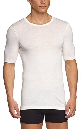 Hanro Shirt 1/2 Arm Woolen Silk cygne (073401-0795)