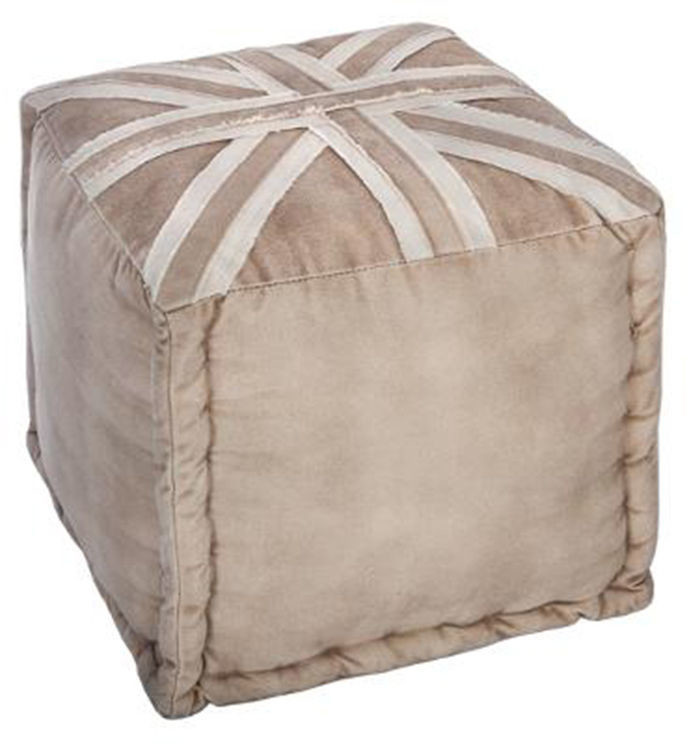Paris Prix Pouf carré « London » 40 cm sable