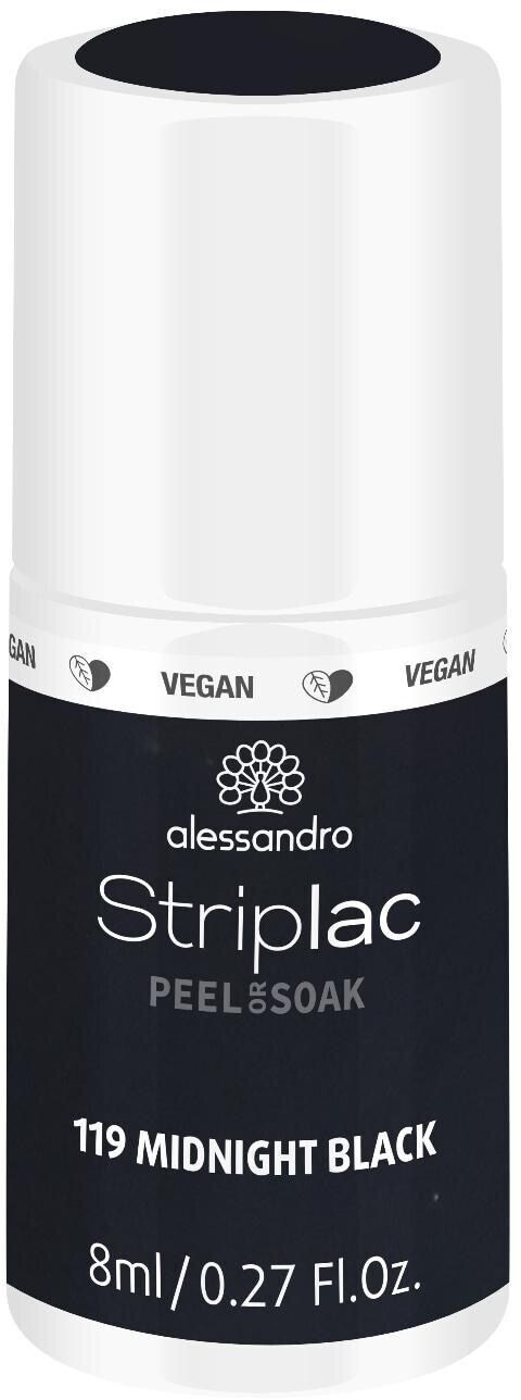 Alessandro Striplac Peel or Soak - 119 Midnight Black (8 ml)