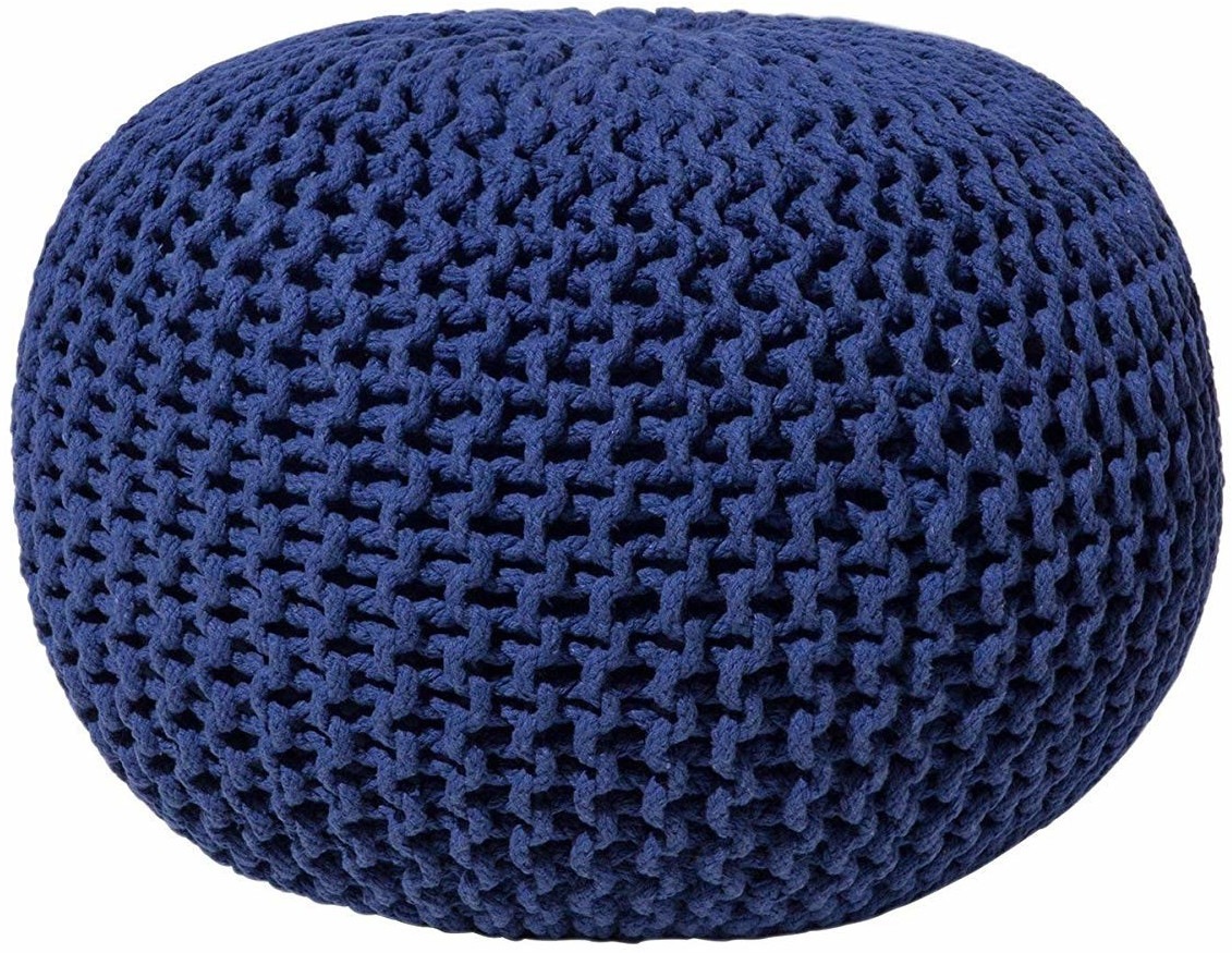 Beliani Pouf Conrad 50 x 35 cm bleu