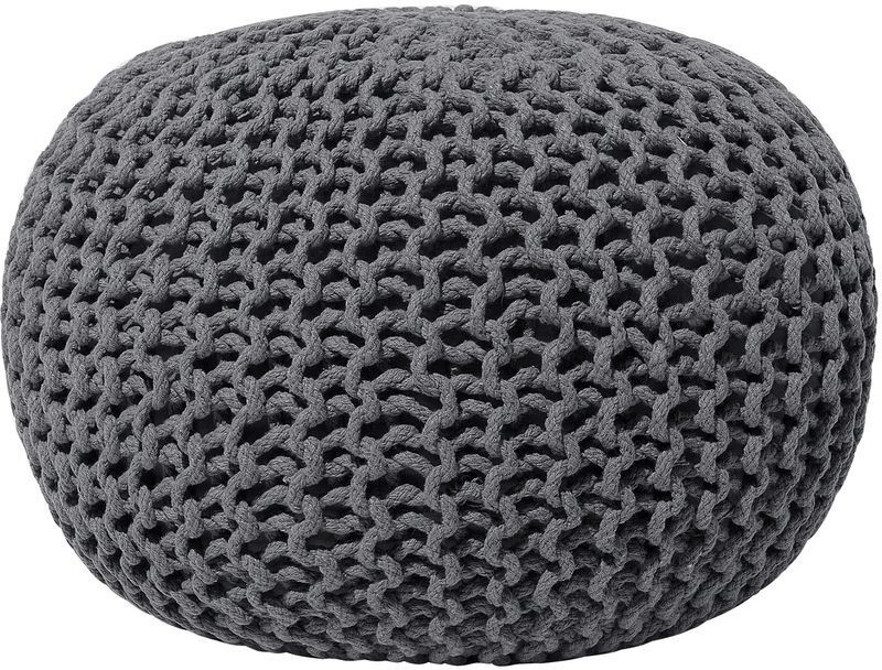 Beliani Pouf Conrad 50 x 35 cm gris foncé