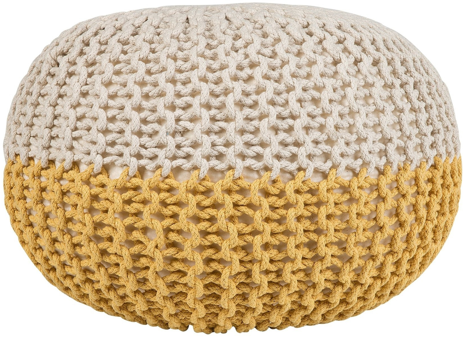 Beliani Pouf Conrad 50 x 35 cm jaune beige