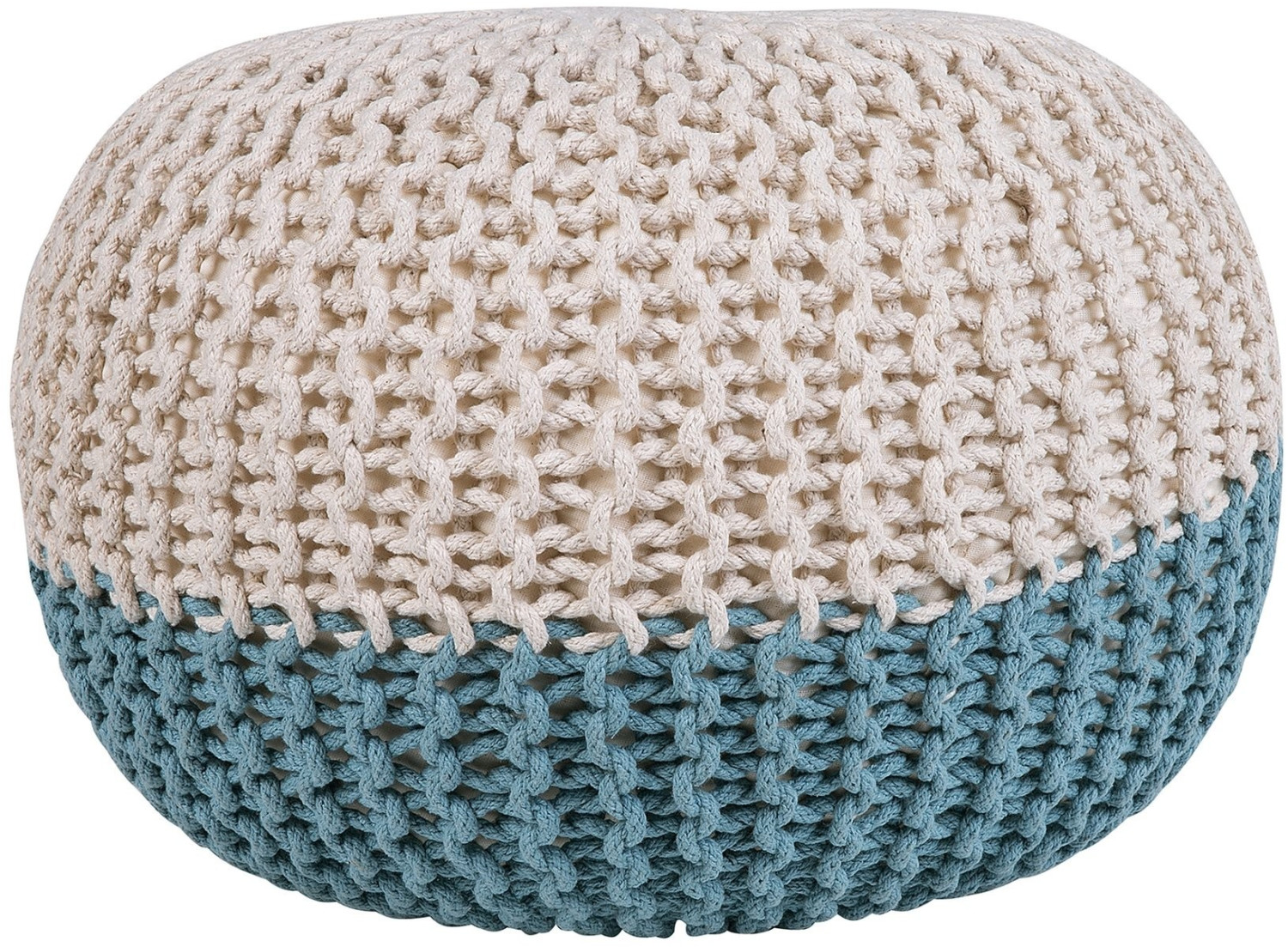Beliani Pouf Conrad 50 x 35 cm bleu clair beige