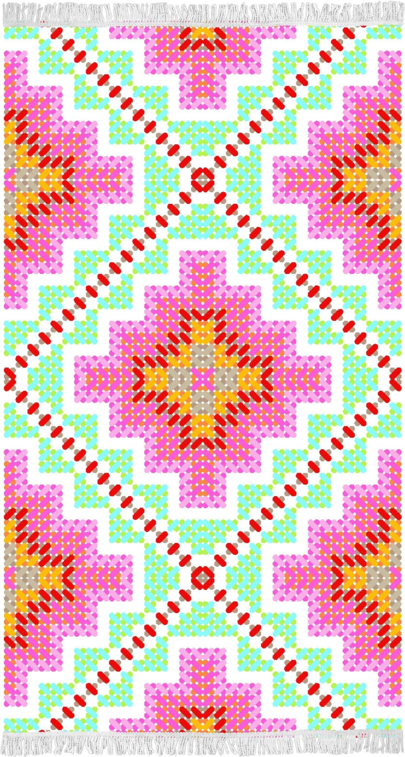 Happiness Beach Towel 100x180cm Green/Pink