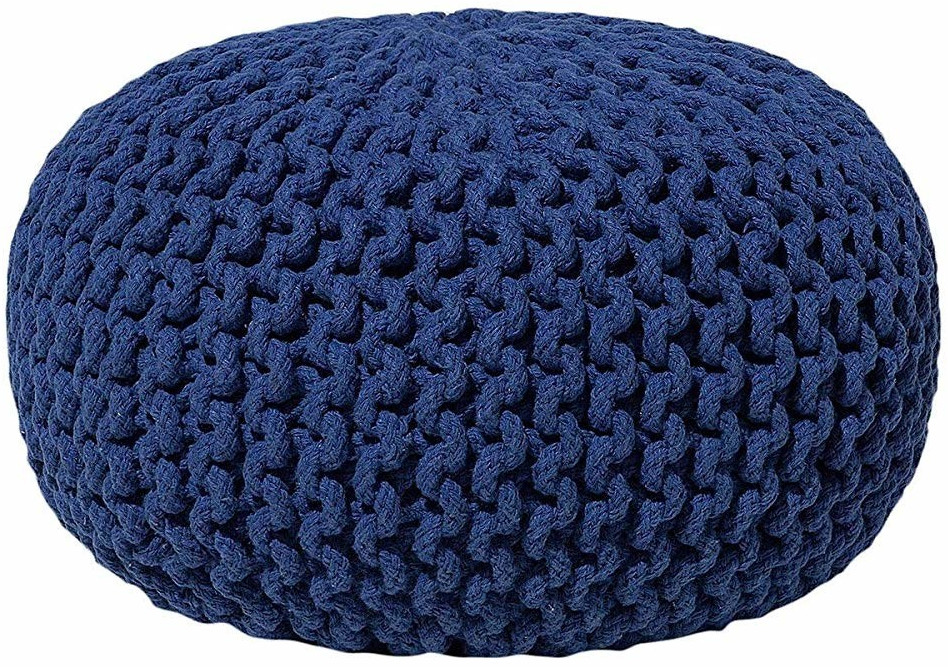 Beliani Pouf Conrad 40 x 25 cm bleu foncé