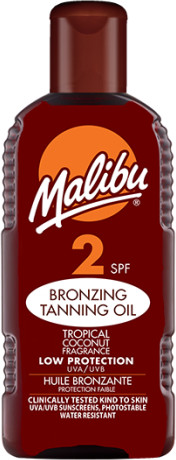 Photos - Sun Skin Care Malibu Sun Malibu Bronzing Tanning Oil SPF 2 Tropical Coconut (200ml)