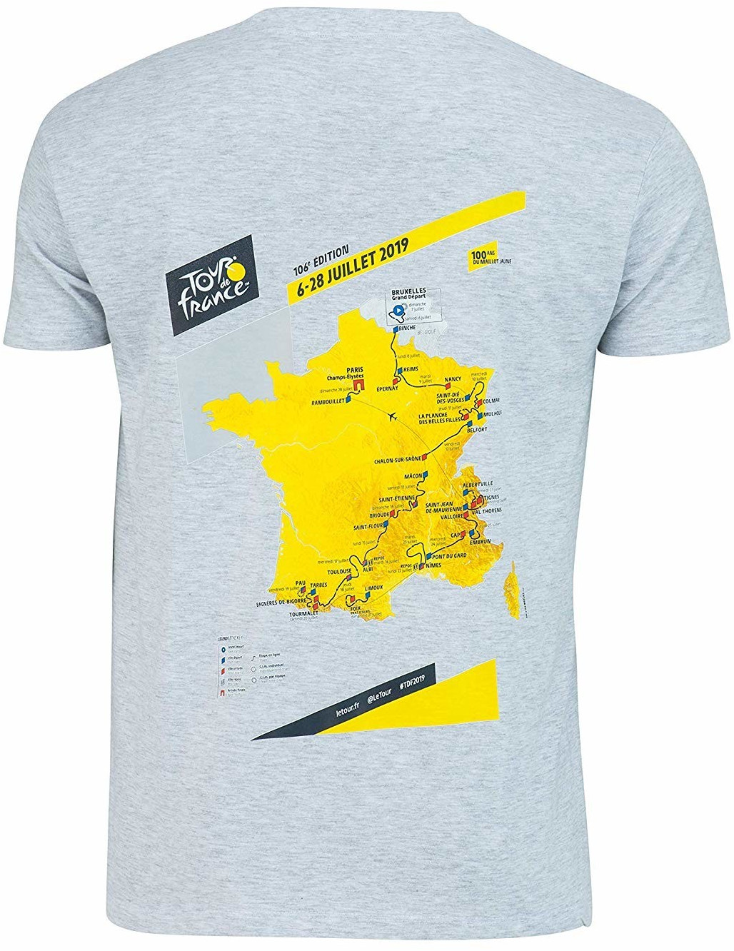 Le Tour de France T-Shirt parcours 2019 gris