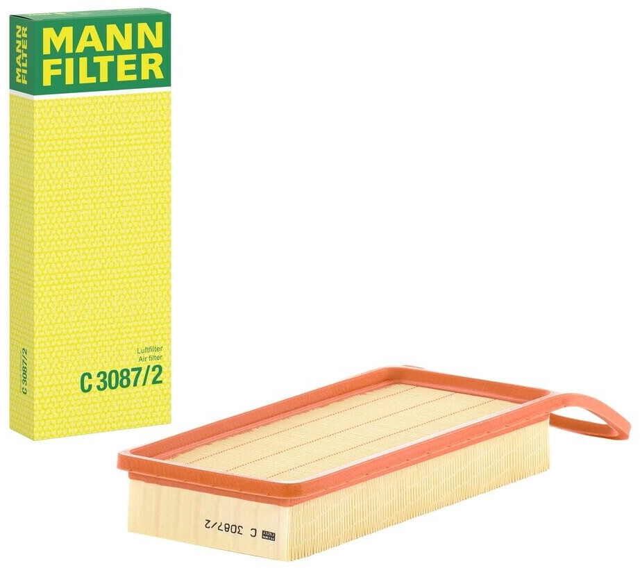 MANN-FILTER C 25 110-2 Filtro Aria Auto (Set Da 2) | Qualità Primo Equipaggiamento | Dimensioni: 249x211x50 Mm | Per Autovetture E Veicoli Commerciali