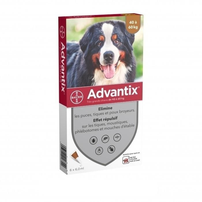 Bayer Santé Familiale Advantix très grand chien 40-60 kg 6 pipettes