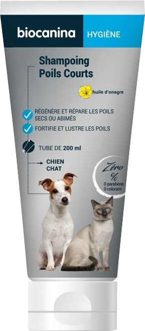 Biocanina Shampoing poils courts pour chien et chat 200 ml