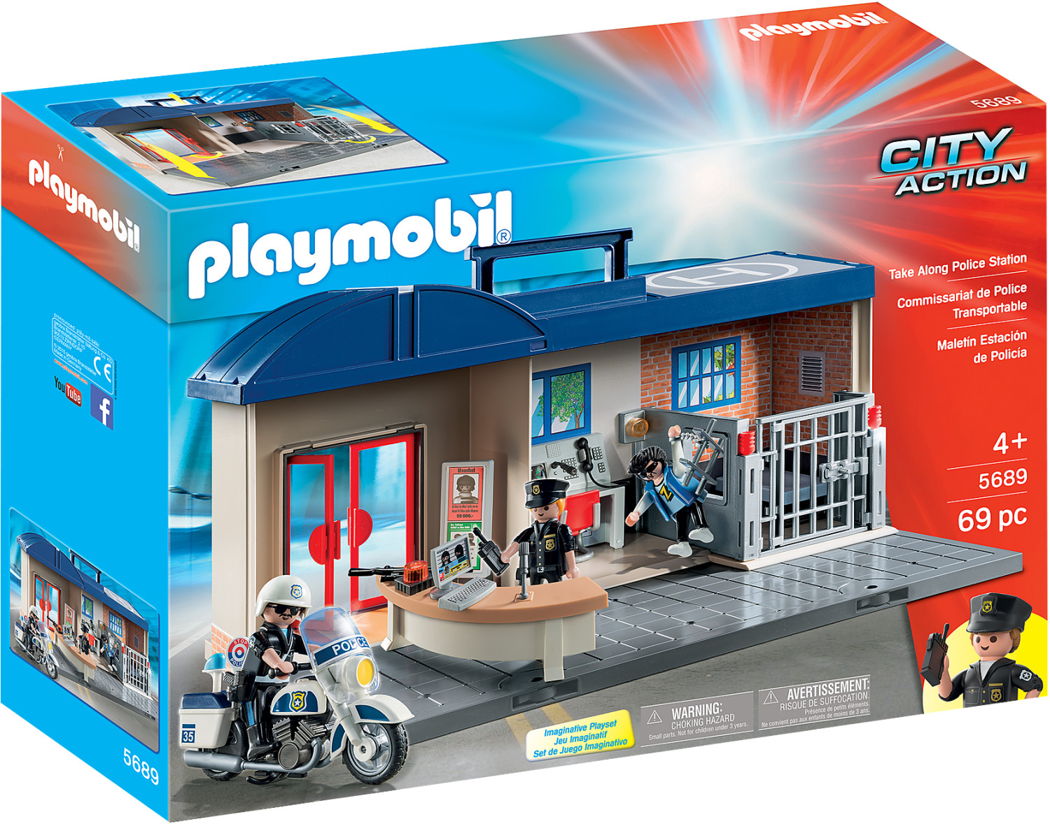 Soldes Playmobil Commissariat de police transportable (5689) 2024
