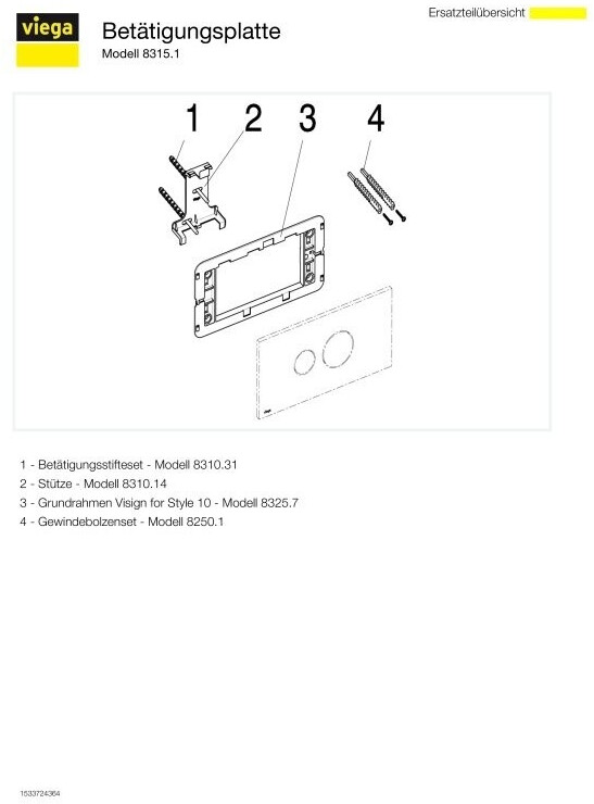 Viega Plaque de déclenchement Visign for Style 10 (596316)