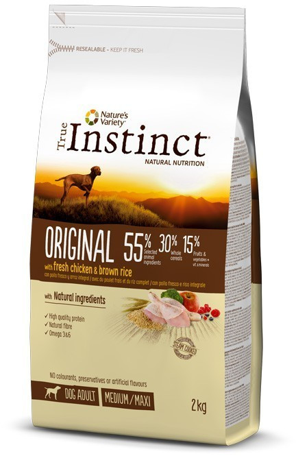 True Instinct Original poulet frais et riz complet Medium/Maxi Adult (2 kg)