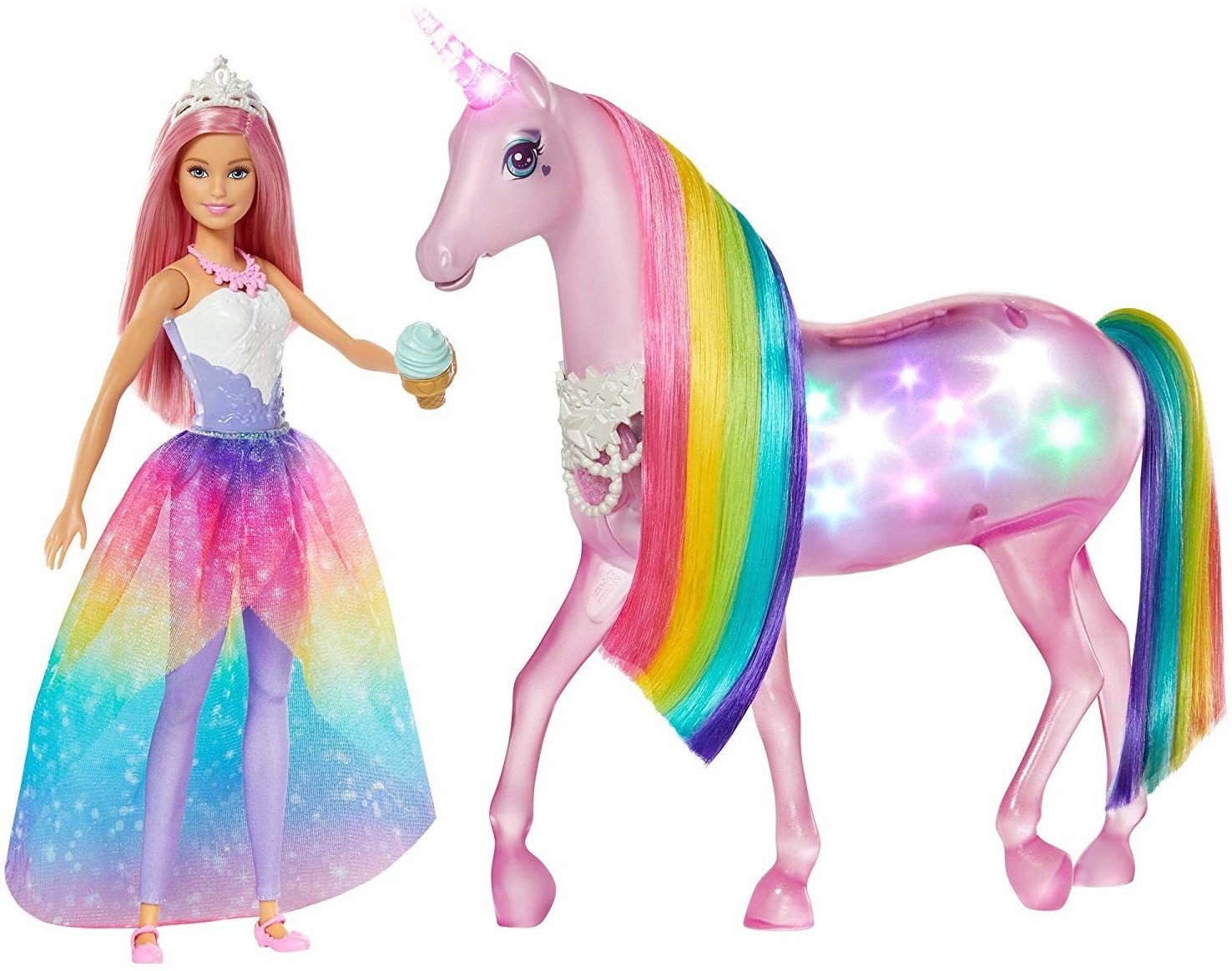 Buy Barbie Dreamtopia Magical Lights Unicorn and Princess FXT26