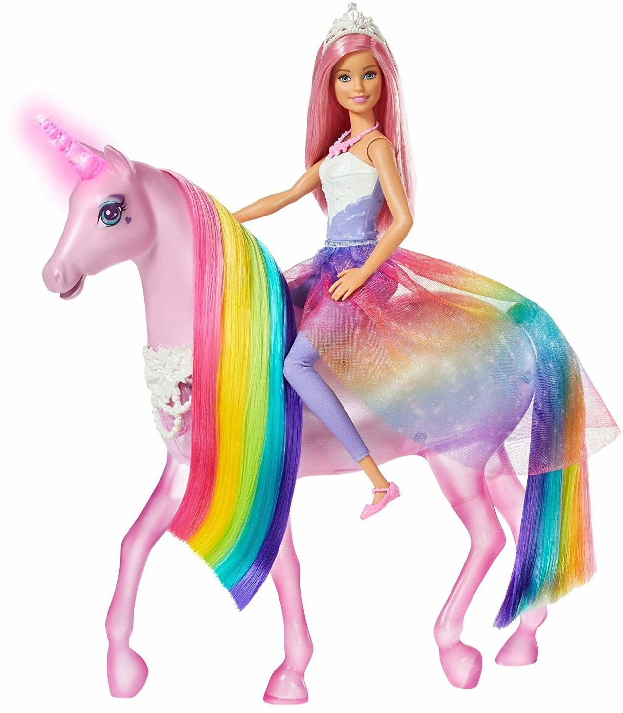 Soldes Barbie Dreamtopia licorne arc-en-ciel sons et lumière 2024