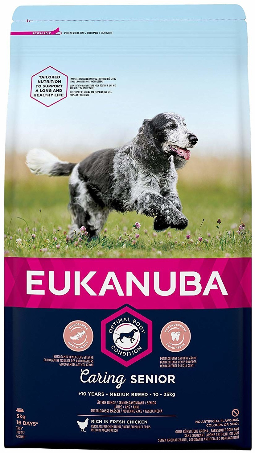 Eukanuba Caring Senior race moyenne poulet (3 kg)