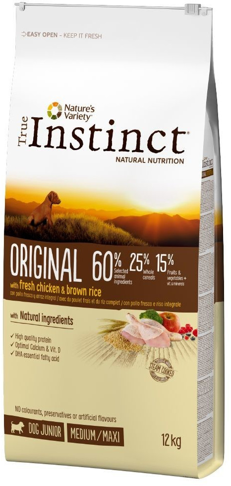 True Instinct Original poulet frais et riz complet Medium/Maxi Junior