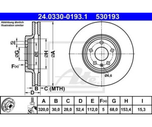 Bremsscheibe 2 Stück ATE 24.0309-0114.1 Power Disc