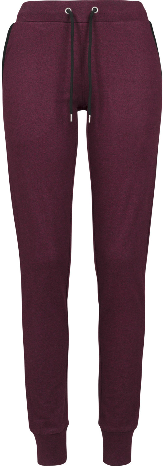 Urban Classics Ladies Athletic Melange Jogpants (TB1670) burgundy/black