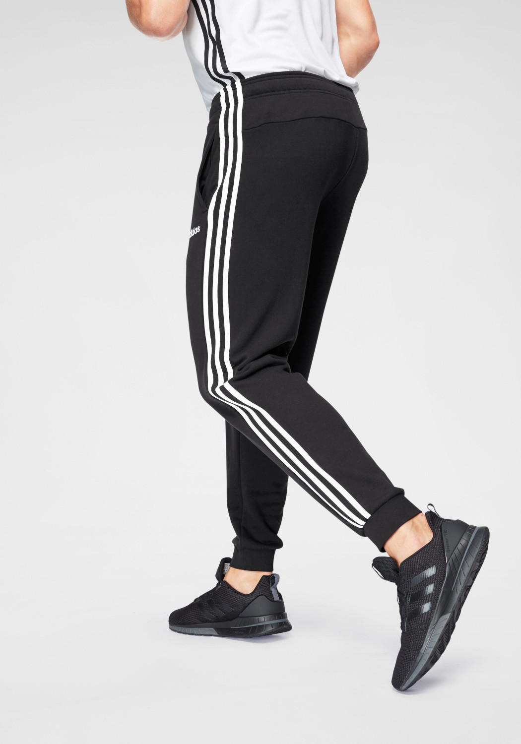 Buy Adidas Essentials 3-Stripes Tapered Cuffed Pants black/white from Â£21.99 (Today) â Best 