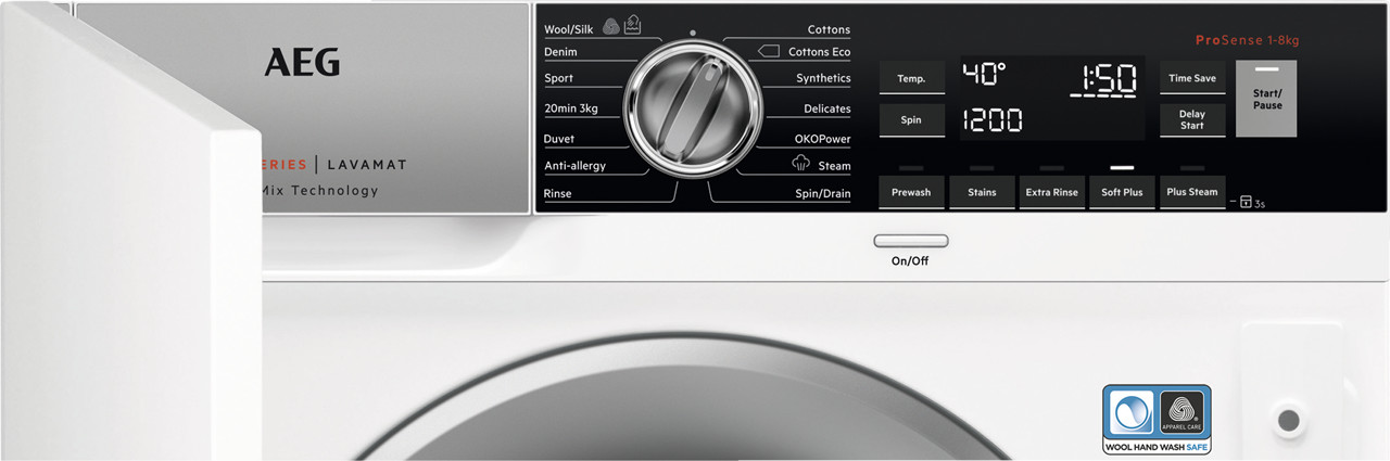 Aeg l8fc8432bi integrated washing machine top