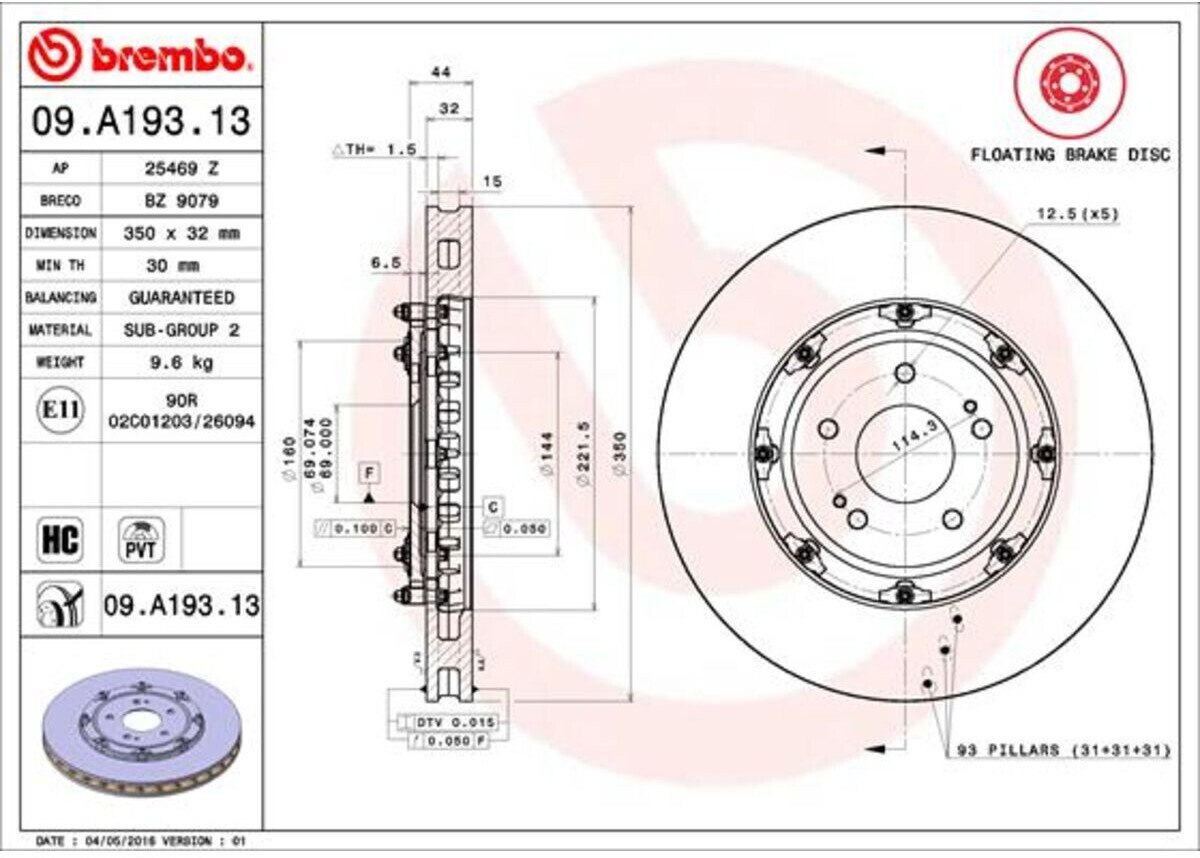 Brembo 09.A193.13