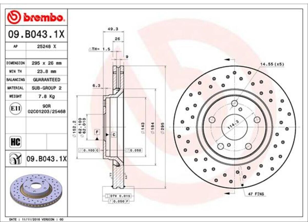 Brembo 09.B043.1X