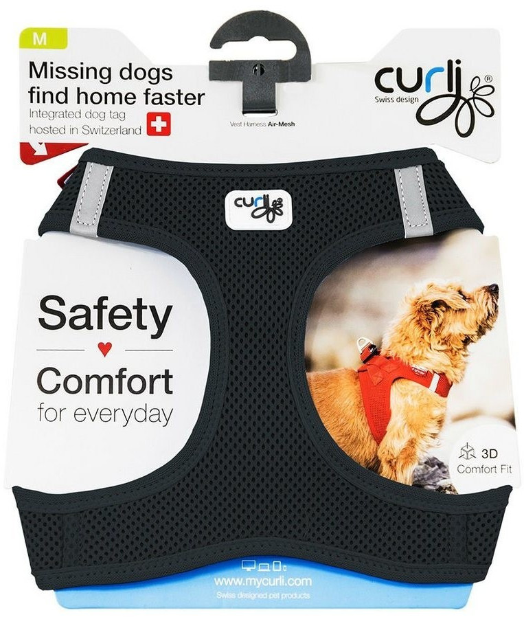 Curli Harnais pour chien noir L Curli Harnais pour chien noir L