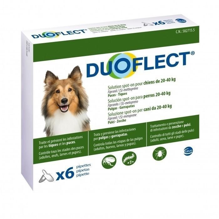 Ceva Duoflect Solution spot-on pour chiens 20-40 kg 6 pipettes
