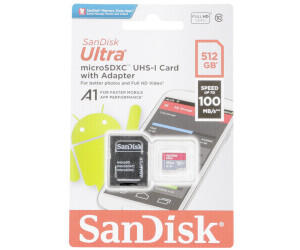Micro-SD-Karte 512 GB, High Speed, Class 10, Micro-SD-SDXC, inkl. Adapter 