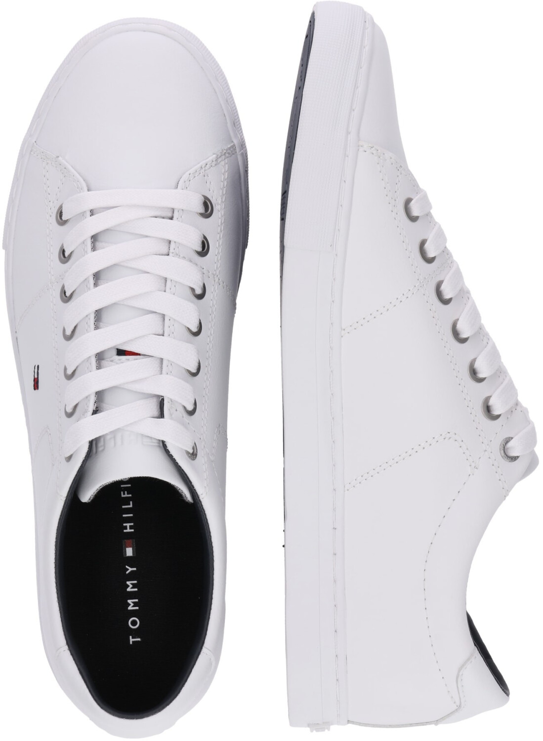 Tommy hilfiger outlet white leather trainers