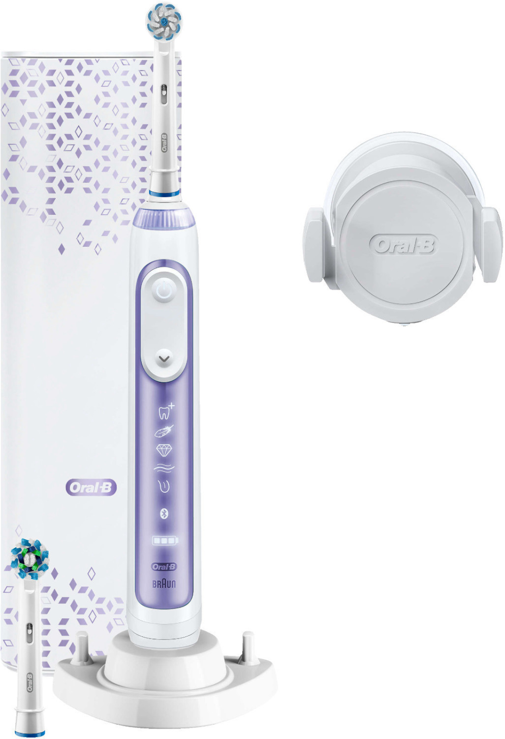 Oral-B Genius 10100S Orchid Purple + 2 Replacement Toothbrushes