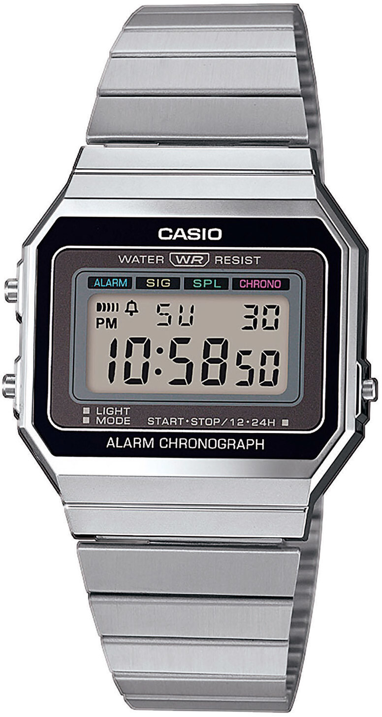 Casio Armbanduhr digital Quarz mit Edelstahl Milanaisearmband A700WEMS-1BEF  | Uhrenrudloff
