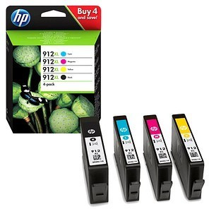 Pack de 4 Cartouches d'encre Cartridge World Compatibles HP 912XL Noir,  Cyan, Magenta et Jaune (3YP34AE)