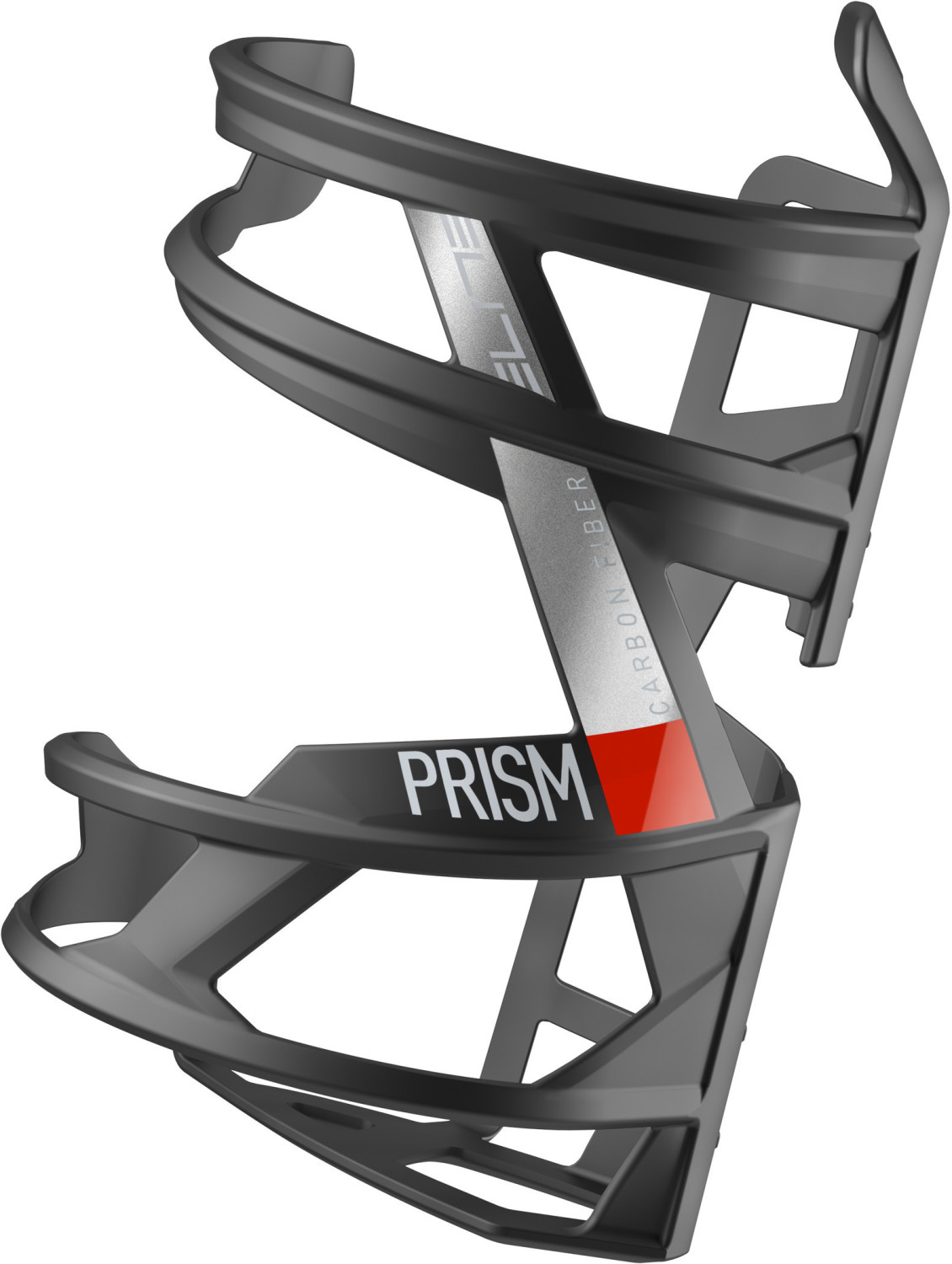 Elite Prism Bottle Holder left Carbon black matt-red