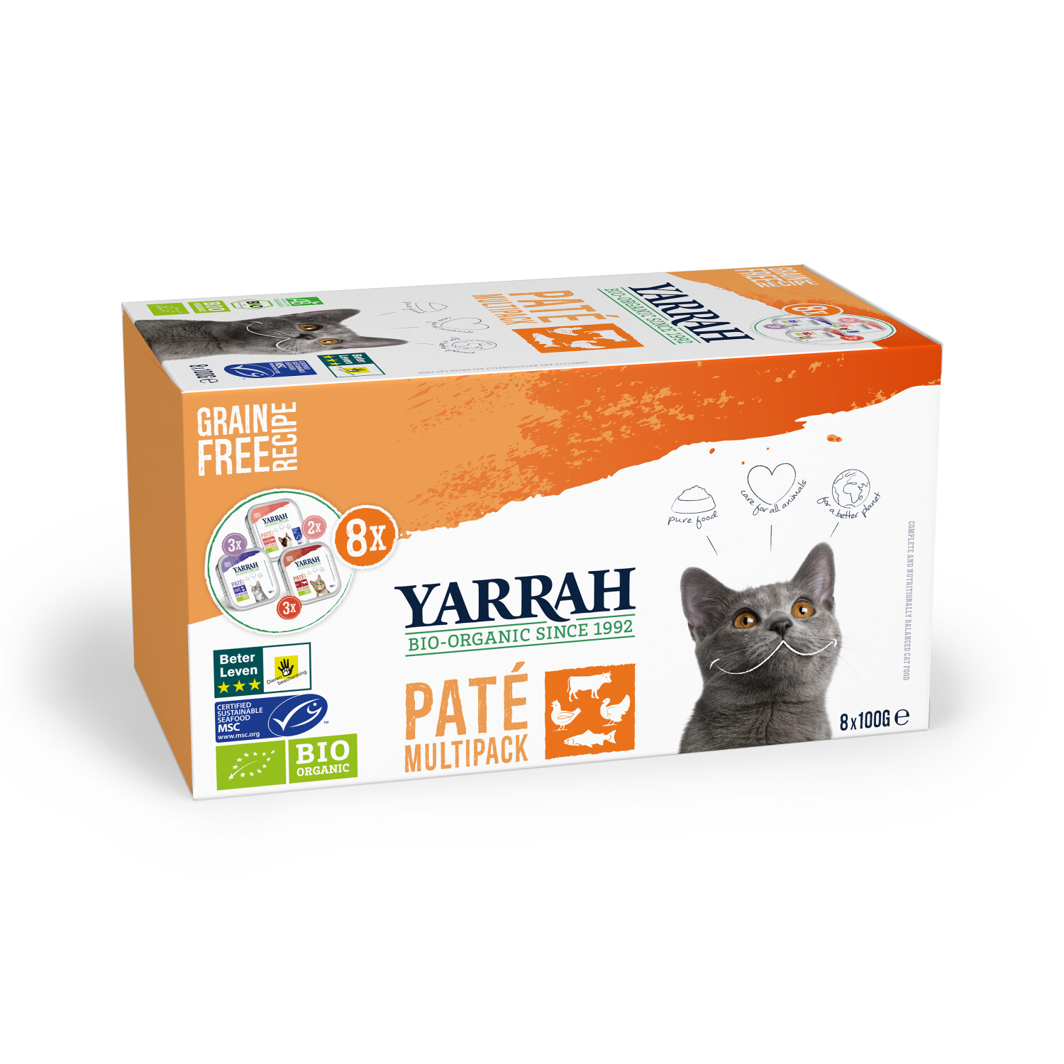 Yarrah Cat Bio-Organic Paté Multipack 8x100g