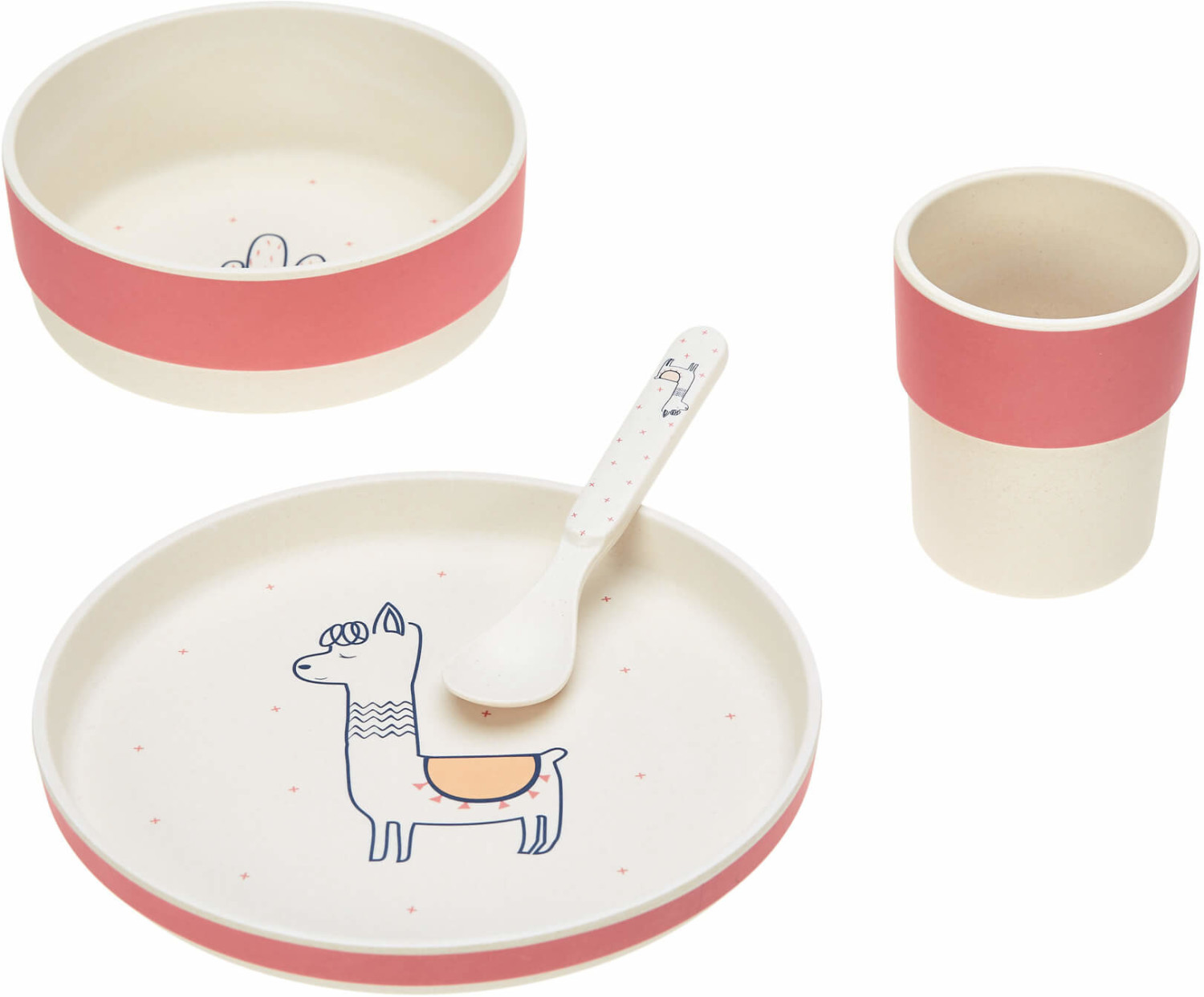Lässig Coffret repas à base de bambou Glama Lama