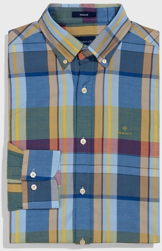 GANT Regular Fit Madras Oxford Shirt lake blue (3017530-408)
