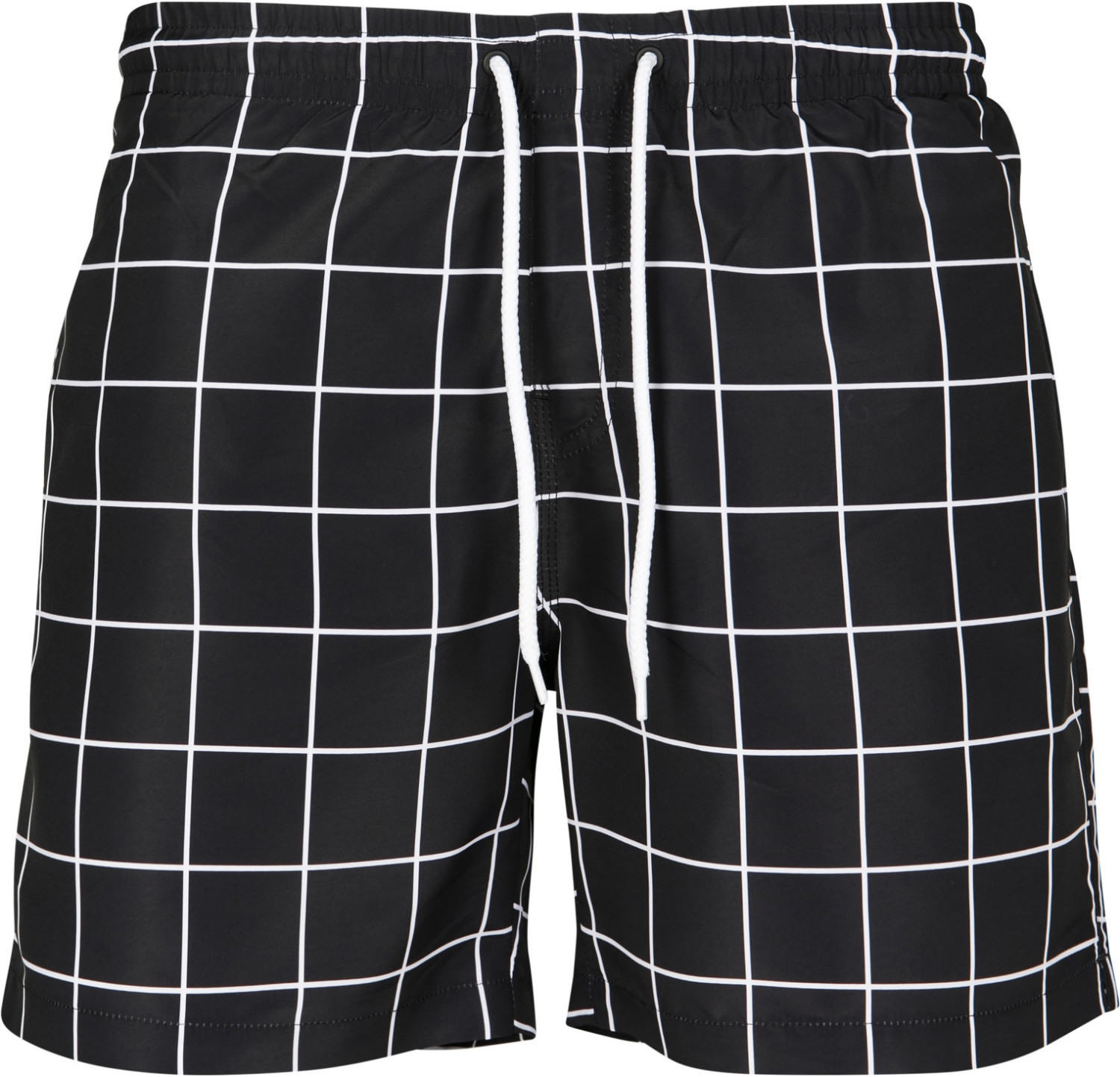 Urban Classics Check Swim Shorts (TB2677) black/white
