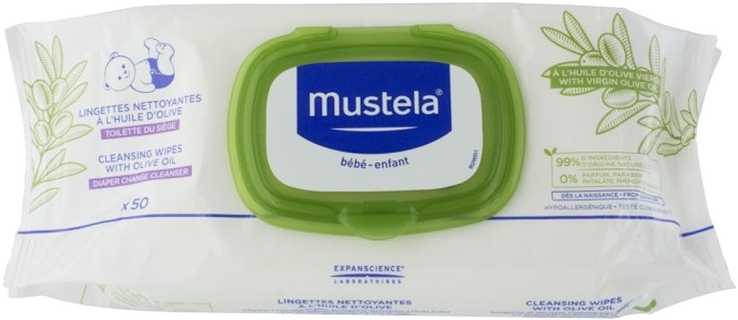 Mustela Lingettes nettoyantes à l'huile d'olive (x 50)
