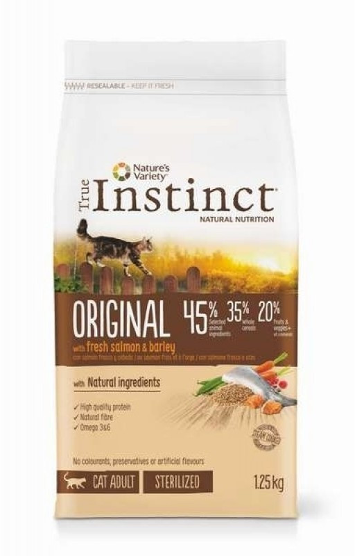 True Instinct Original saumon frais et orge Adulte stérilisé (1,25 kg)