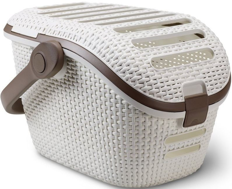Curver Panier de transport Petlife pour chats blanc/mocca