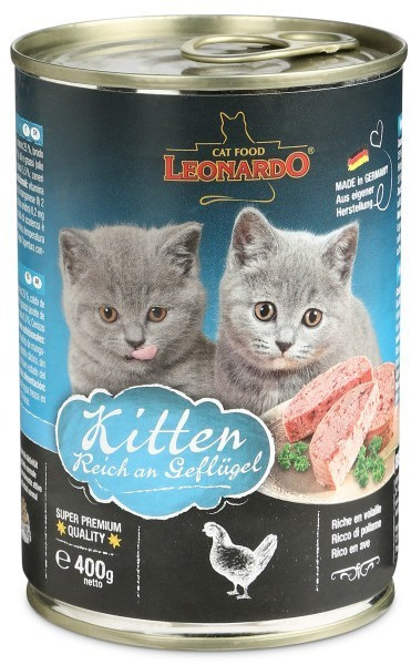 LEONARDO Cat Food Kitten Wet Food Poultry 400g