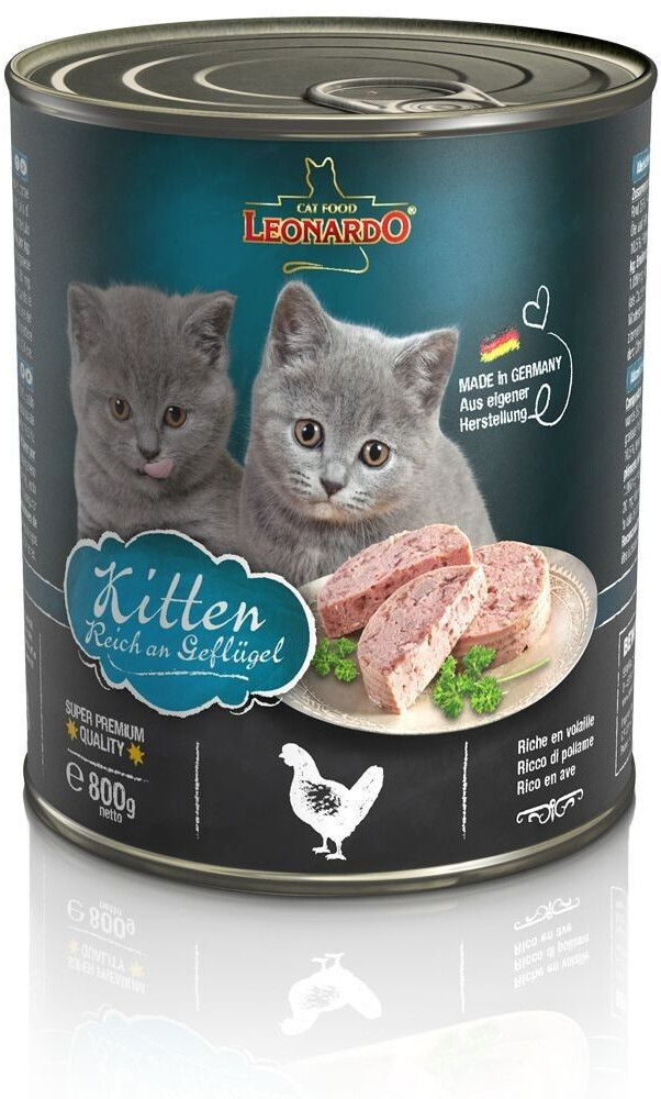 LEONARDO Cat Food Kitten Wet Food Poultry 800g