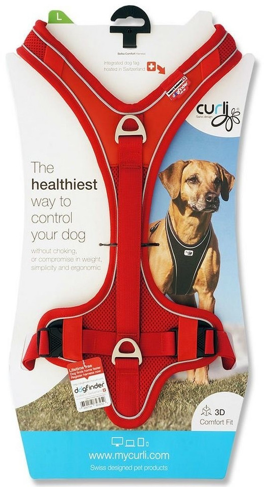 Curli Harnais pour chien Red S Curli Harnais pour chien Red S